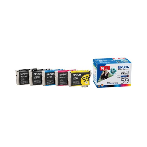 (まとめ) エプソン EPSON インキ薬莢 4色 5本容器に並べる 集積回路5CL59 1箱  【×10書き割り】[21]