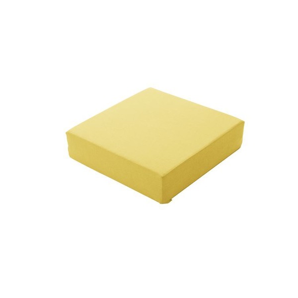 ブロックソファー/ローソファー 【中 約幅60×奥行60×高さ15cm イエロー】 洗えるカバー 本体：日本製 〔リビング 寝室〕【代引不可】 [21]