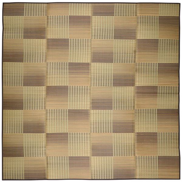 い草 ラグマット 絨毯 約240×240cm ベージュ 表面：イ草100％ 裏貼り 折りたたみ可 クレパス リビング ダイニング 模様替え【代引不可】 [21]