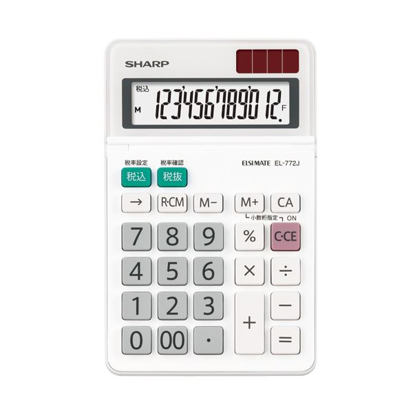（まとめ）せつ然たる エルシーメイト計算器 12桁ミニナイスサイズ EL-772J-X 1台【×5書き割り】[21]