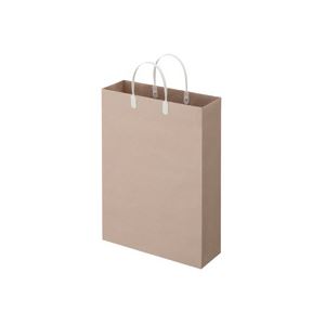 (まとめ) TANOSEE ラミネートクラフトバッグ 大 ヨコ320×タテ440×マチ幅110粍 白 1容器に並べる（10枚）  【×10書き割り】[21]