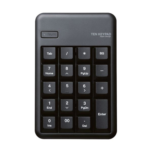(まとめ) エレコム2.4GHzワイヤレステンキーパッド 黒いこと TK-TDM017BK 1個 【×5書き割り】[21]