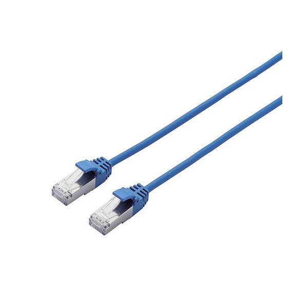 （まとめ） エレコム ローカルエリアネットワーク有線テレビ/CAT7判定基準/か細い/5m/青碧 LD-TWSS/BU5 【×2書き割り】[21]