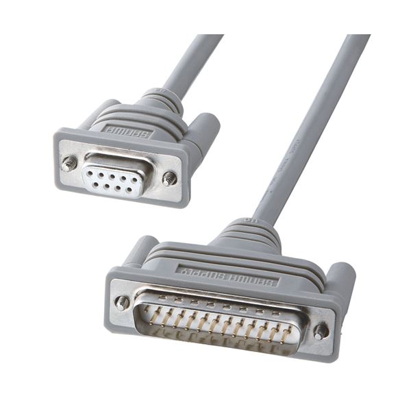 (まとめ) サンワサプライ RS-232C有線テレビはりつけ台 (D-Sub9pin)刃針-(25pin)雄 5.0m KRS-423XF-5K 1本 【×5書き割り】[21]