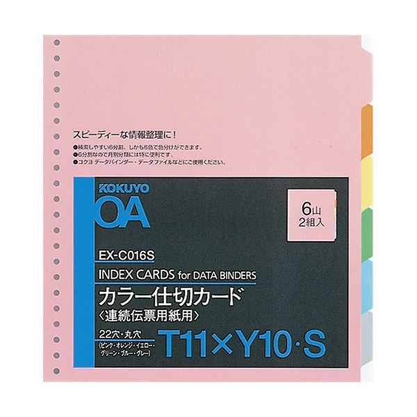 コクヨ 年代順の連続勘定書き質問用紙用色合い中仕切り歌留多 張り裂ける用 T11×Y10 22穴 6色6山 EX-C016S 1仕掛ける(20組：2組×10容器に並べる)[21] その他-ファイル・バインダー