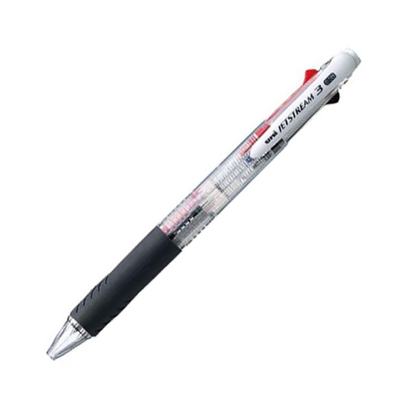 (まとめ) 三菱鉛筆 3色ボールペン ジェット機流れ3 0.38粍 軸色（澄み切った） SXE340038.T 1本  【×30書き割り】[21]