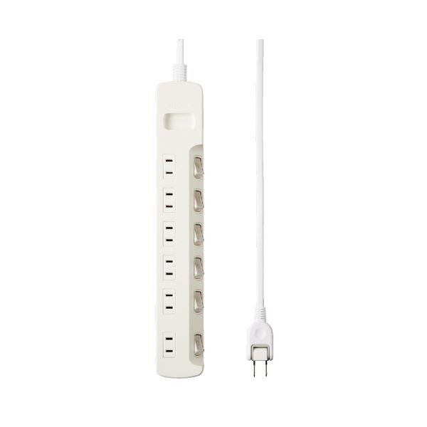 (まとめ）エレコム 省エネ水道栓6個口T-E5A-2620WH 2m【×2仕掛ける】[21]