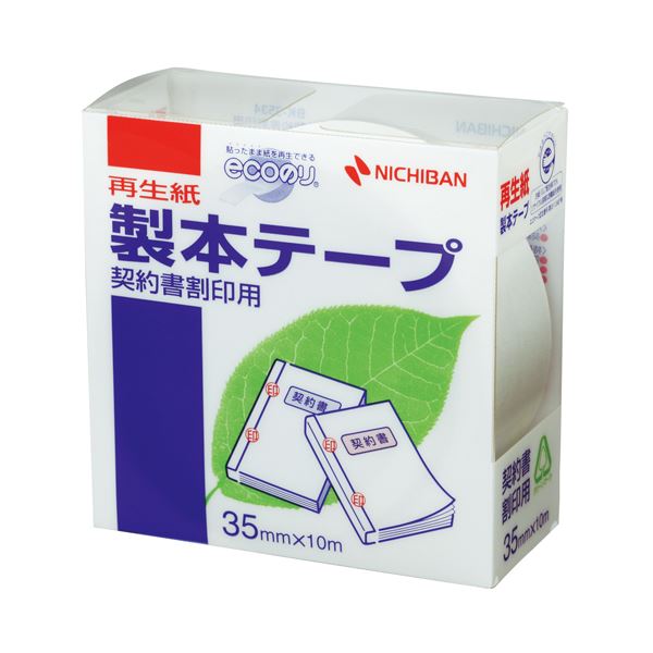 (まとめ) ニチバン 製本磁気テープ＜生まれ変わり紙＞申しあわせ書割印用 35mm×10m 白 BK-3534 1巻  【×30書き割り】[21]