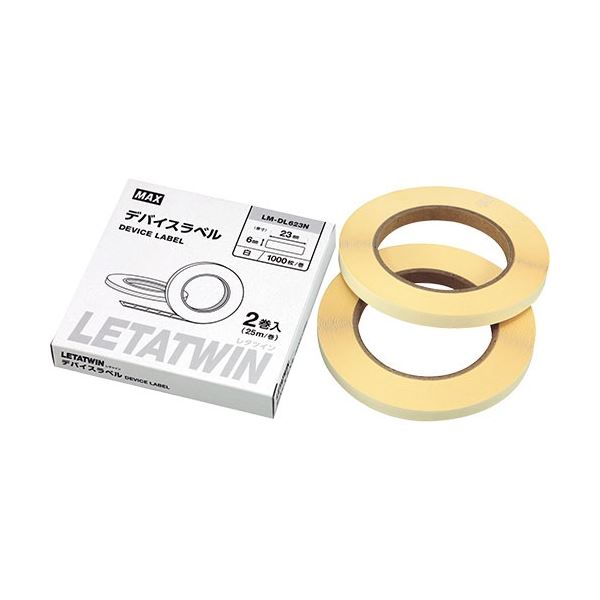 マックス レタツイン デバイス付け札 6×23粍幅 1000枚/巻 LM-DL623N 1箱(2巻)[21]