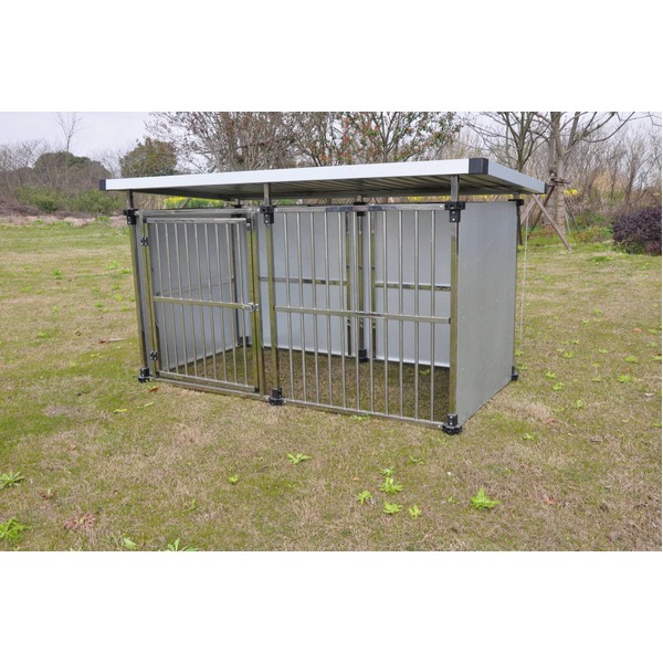 ドッグハウス DFS-M1 〔 0.5坪手合い 室外用 犬掘っ立て小屋 〕 中型犬 大型犬 ステンレス鋼製 犬舎 愛玩動物装置 愛玩動物グッズ【代引不可】[21]