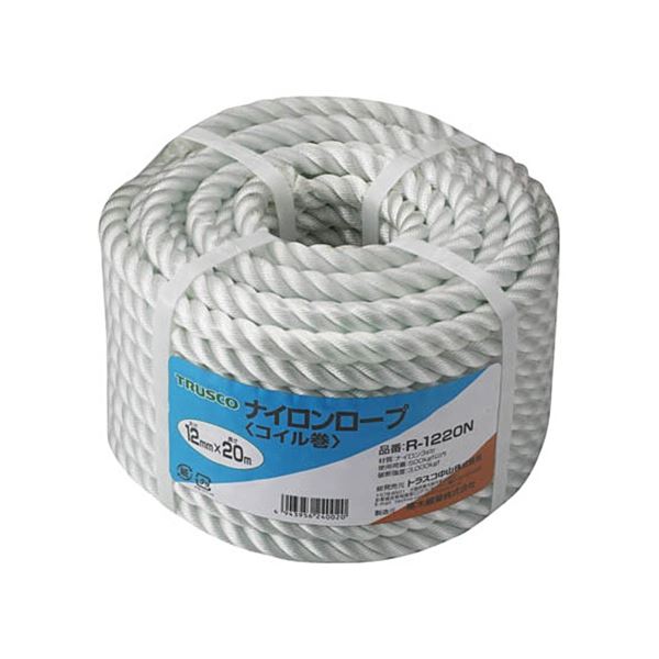 TRUSCO ナイロンロープ 12mm×20m コイル巻 R-1220N 1巻[21]