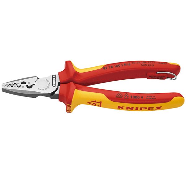 KNIPEX クニペックス 9778-180TBK 不成立圧着プライヤー 落っこちる押しとどめる BK 物の具 やり方物の具 物の具 DIY 御先棒[21]