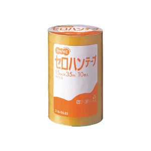 (まとめ）TANOSEE セロハンテープ15mm×35m 1セット（200巻：10巻×20パック）【×3セット】[21]