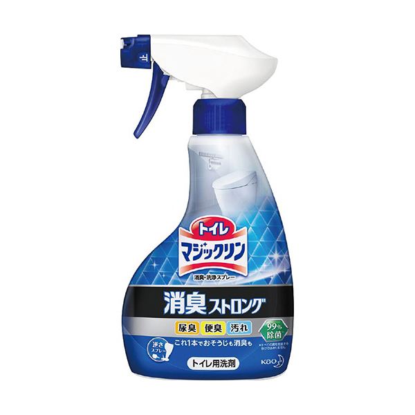 （まとめ）花王 トイレマジックリン消臭・洗浄スプレー 消臭ストロング 本体 400ml 1本【×10セット】[21]