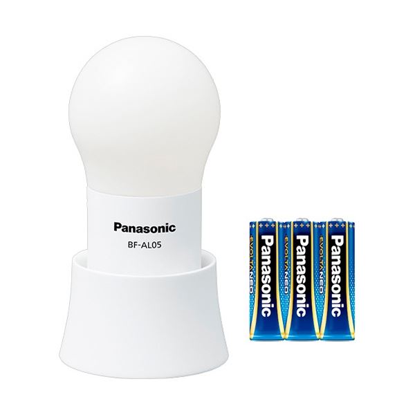 (まとめ) パナソニック LEDランタン(球ランタン) 乾電池EVOLTAネオ付 ホワイト BF-AL05N-W 1個 【×3セット】 [21]