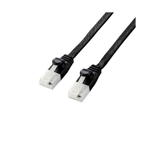 【5個仕掛ける】エレコム ローカルエリアネットワーク有線テレビ/CAT6A判定基準/爪折れ押しとどめる/平ったい/10m/黒いこと LD-GFAT/BK100X5[21]