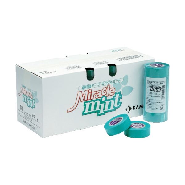 (まとめ) カモ井加工紙 マスキングテープ 壁紙・石膏ボード用 ミラクルミント 緑 15mm×18m MIRACLEMINTJAN-15 1パック(8巻) 【×10セット】[21]