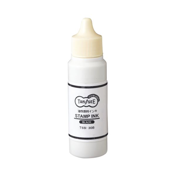 (まとめ) TANOSEE 消し印台専用付きものインク 30ml 黒 1個  【×30書き割り】[21]