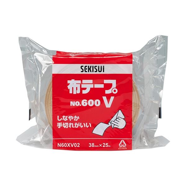 積水化学 布テープ No.600V 38mm×25m ダンボール色 N60XV02 1セット(36巻)[21]