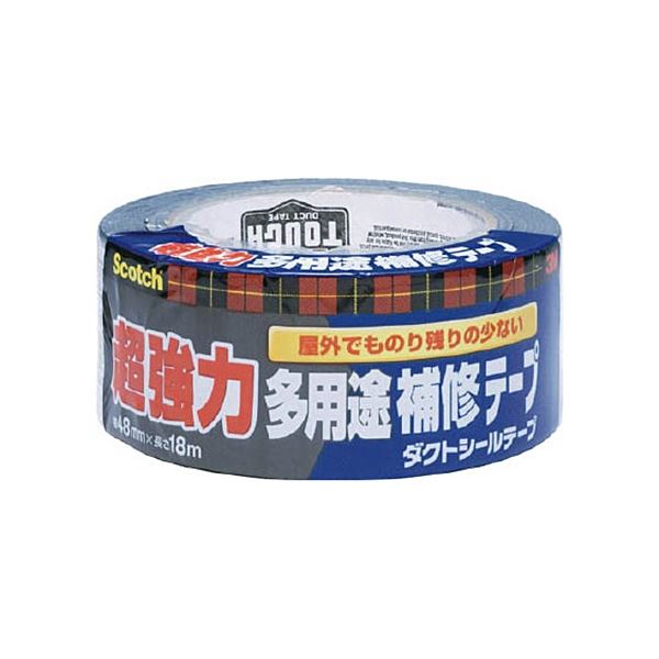 (まとめ) 3M スコッチ 超強力 多用途補修テープ 48mm×18m ダークグレー DUCT-NR18 1巻 【×3セット】[21]