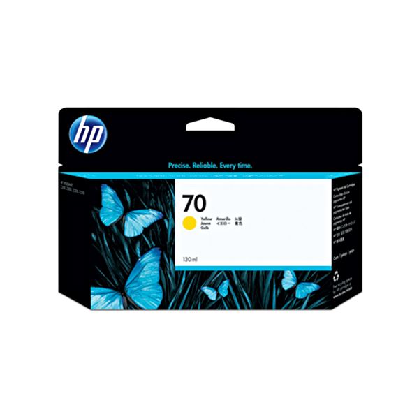 (まとめ) HP70 インキ薬莢 黄色 130ml えの具系 C9454A 1個  【×10書き割り】[21]