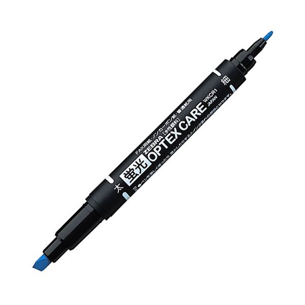 (まとめ) ゼブラ 螢光オプテックス世話をする 青WKCR1-BL 1仕掛ける（10本）  【×10仕掛ける】[21]
