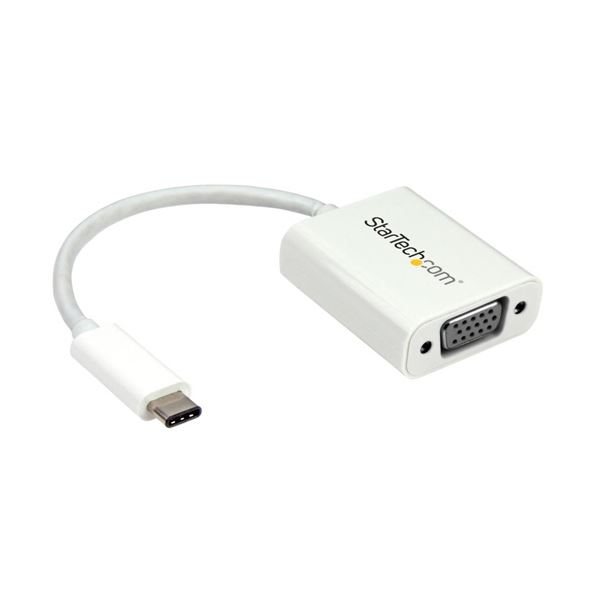 （まとめ）StarTech.com USB-C-VGA取り替えっこアダプター USB Type-C（牡）-アナログRGB 白いこと CDP2VGAW 1個 【×3書き割り】 [21]