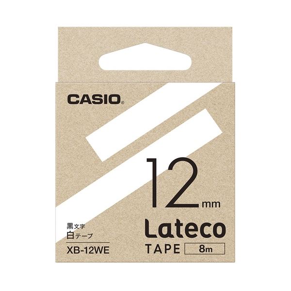 （まとめ）カシオ計算機 ラテコ専用磁気テープXB-12WE白に黒文字（×10書き割り） [21]