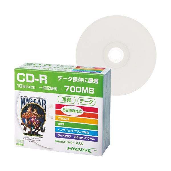 (まとめ) 御機嫌レコード盤 資料用CD-R700MB 52倍速 ホワイトワイドプリンタブル 5粍か細い入れもの HDCR80GP10SC1風呂敷き包み(10枚)  【×30仕掛ける】[21]