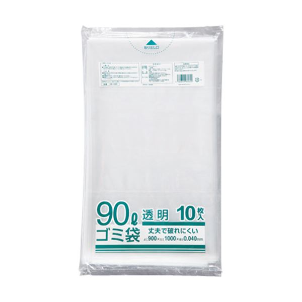 (まとめ) クラフトマン 業務用透明 メタロセン配合厚手ゴミ袋 90L HK-089 1パック(10枚) 【×30セット】[21]