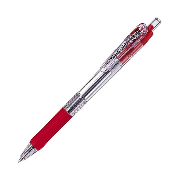 (まとめ) ゼブラ 油性ボールペン タプリクリップ 0.7粍 赤 BN5-R 1本  【×100書き割り】[21]
