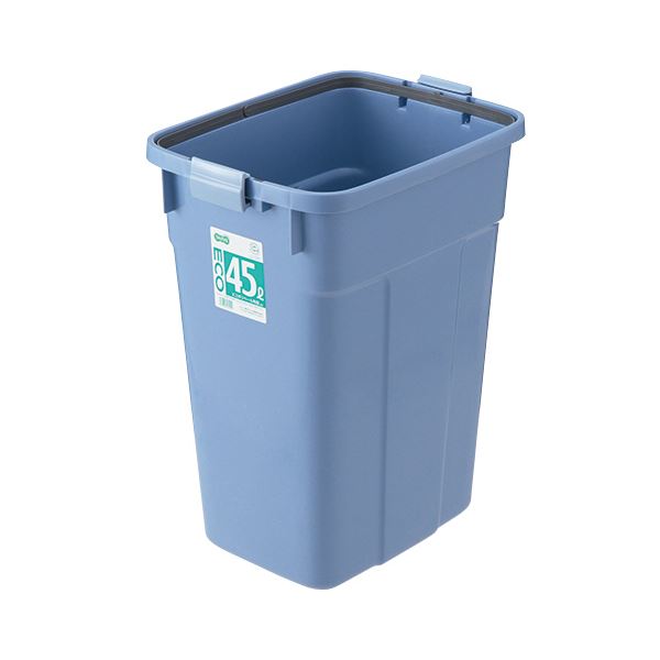 （まとめ）TANOSEE エコポリペール 角型 45L 本体 ブルー 1個 フタ別売 【×5セット】[21]