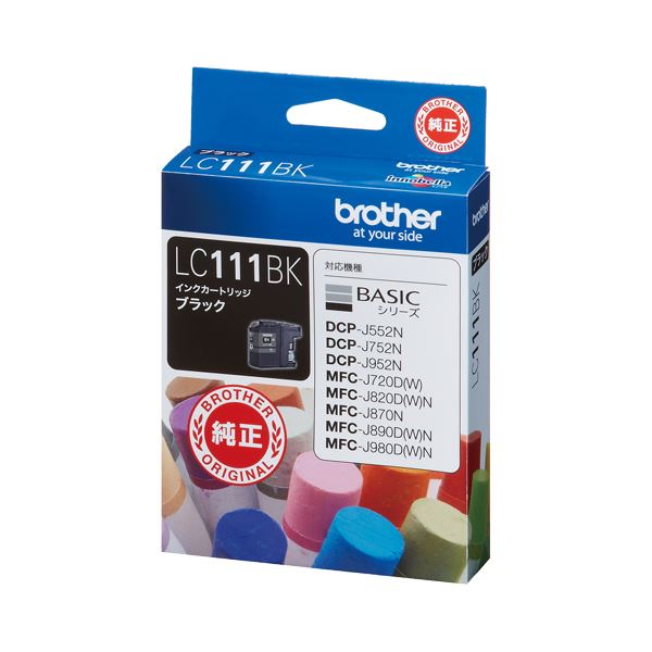 (まとめ) 茶飲み友だち BROTHER インキ薬莢 黒 LC111BK 1個  【×10書き割り】[21]
