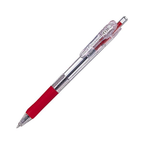 (まとめ) ゼブラ 油性ボールペン タプリクリップ 0.5mm 赤 BNS5-R 1本 【×100セット】[21]