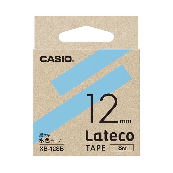 （まとめ）カシオ計算機 ラテコ専用磁気テープXB-12SB 水色に黒文字（×10書き割り） [21]