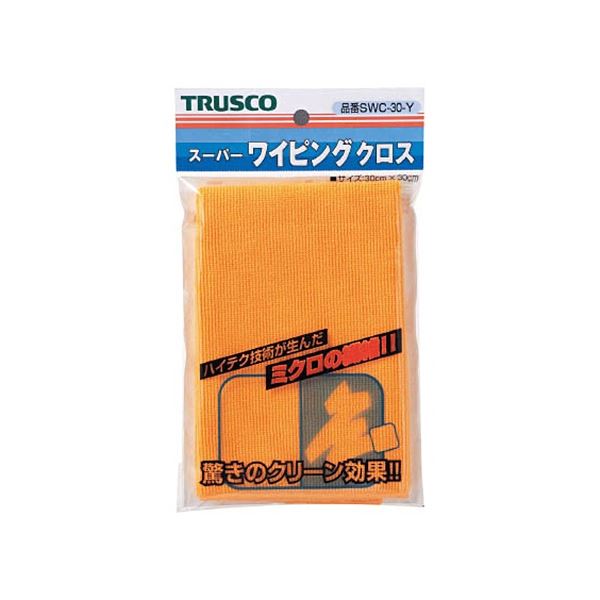 (まとめ) TRUSCO スーパーワイピングクロス 300×300mm 黄 SWC-30-Y 1枚 【×5セット】[21]