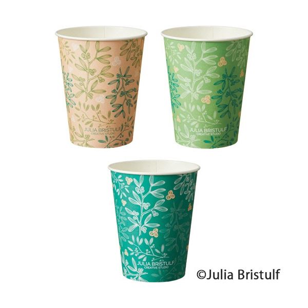(まとめ) TANOSEE 紙コップ BerryLeaf(ベリーリーフ) 275ml(9オンス) 1パック(100個) 【×5セット】 [21]