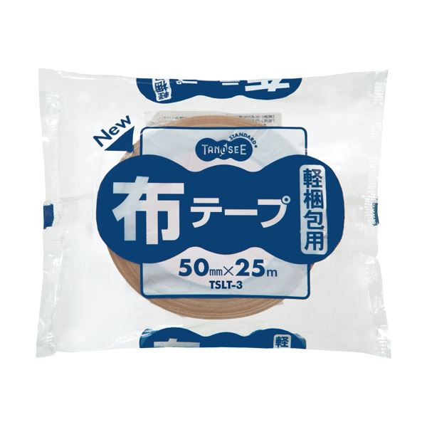 （まとめ）TANOSEE 布テープ 軽梱包用 50mm×25m 1巻 【×50セット】[21]