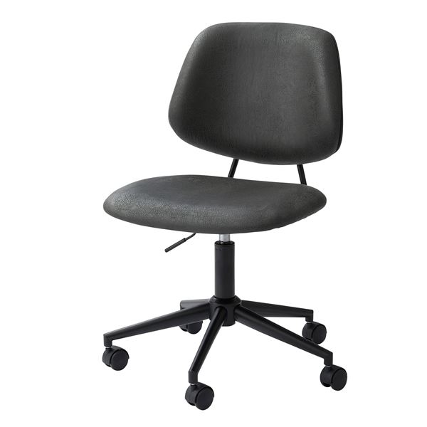 オフィスチェア デスクチェア 約幅56cm ブラック 昇降式 回転式 スチール キャスター 組立品 リビング 在宅ワーク [21] 11,043円