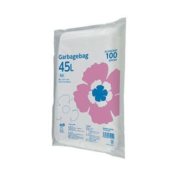 （まとめ）TANOSEE ゴミ袋エコノミー乳白半透明 45L 1セット（1000枚：100枚×10パック）【×3セット】[21]