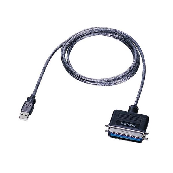 （まとめ）エレコム USB toパラレルプリンタケーブル (A)雄-アンフェノール36pin雄 黒鉛 1.8m UC-PGT 1本【×2書き割り】[21]