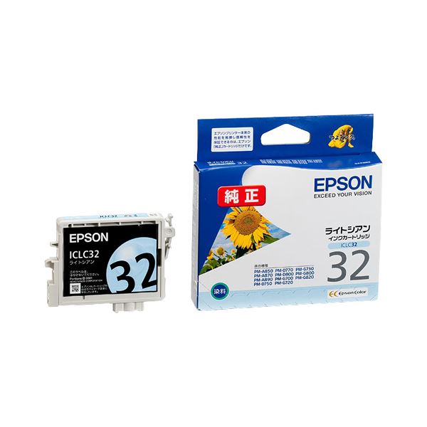 (まとめ) エプソン EPSON インキ薬莢 ともし火シアン ICLC32 1個  【×10仕掛ける】[21]