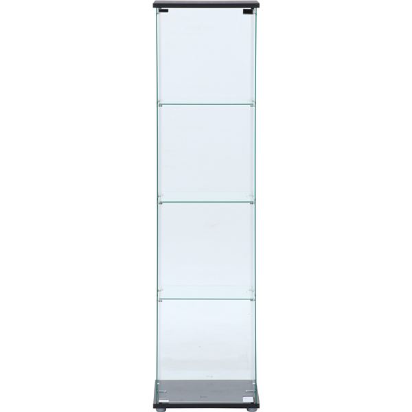 コレクションケース 約幅42.5×奥行36.5×高さ162cm 4段 クリア ブラック 強化ガラス ディスプレイケース リビング【代引不可】 [21]