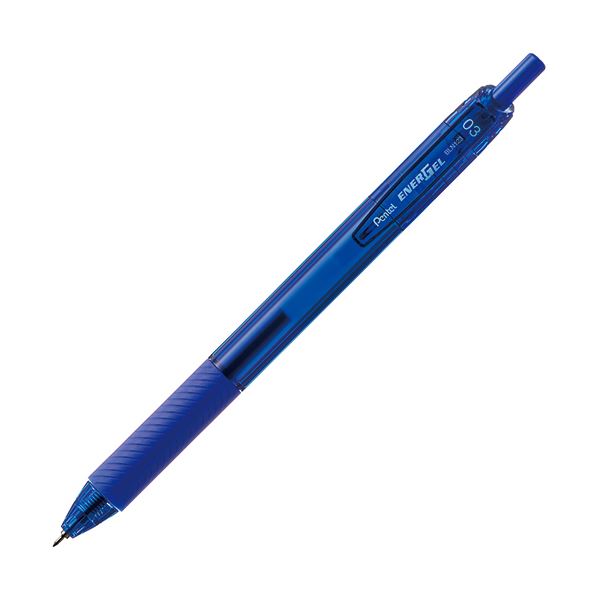（まとめ）ぺんてる ゲルインキボールペン エナージェルエス 0.3粍 青 BLN123-C 1書き割り（10本） 【×10書き割り】[21]