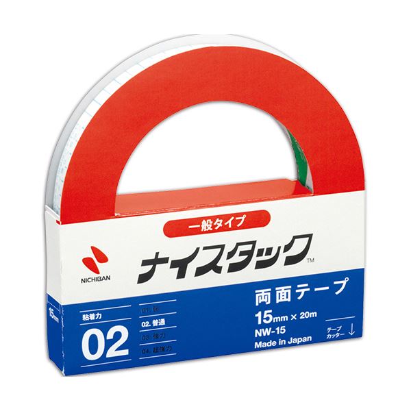 (まとめ) ニチバン ナイスタック 再生紙両面テープ 大巻 15mm×20m NW-15 1巻 【×30セット】[21]