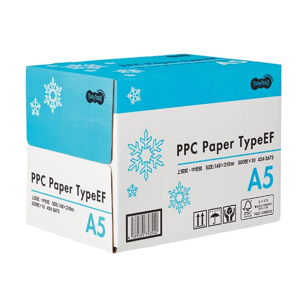（まとめ）TANOSEE PPC PaperType EF A5 1箱(5000枚:500枚×10冊) 【×2書き割り】[21]