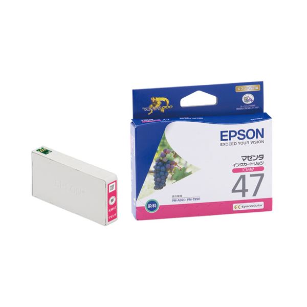 (まとめ) エプソン EPSON インキ薬莢 マゼンタ ICM47 1個  【×10書き割り】 [21]