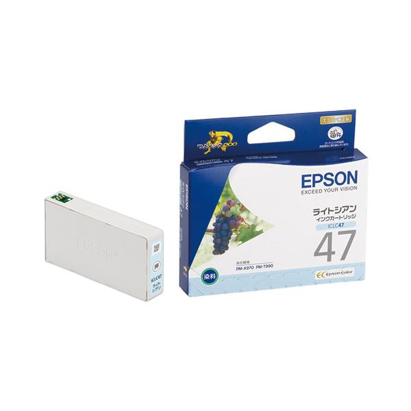 (まとめ) エプソン EPSON インキ薬莢 ともし火シアン ICLC47 1個  【×10書き割り】[21]