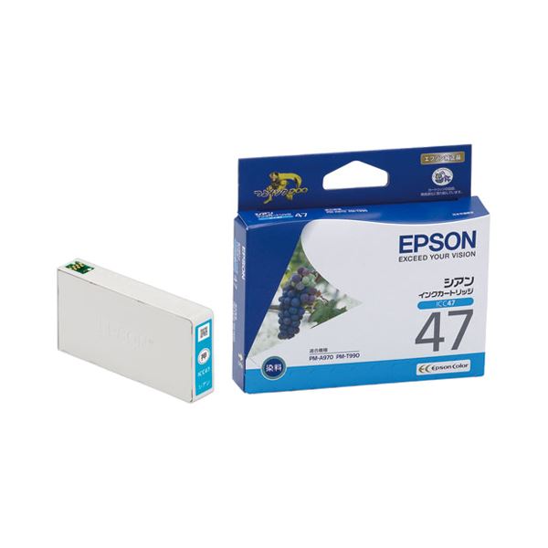 (まとめ) エプソン EPSON インキ薬莢 シアン 州際通商委員会47 1個  【×10書き割り】[21]