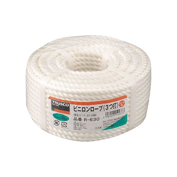 (まとめ) TRUSCO ビニロン索条 6mm×30m 捲線巻 R-630 1巻 【×3書き割り】[21]